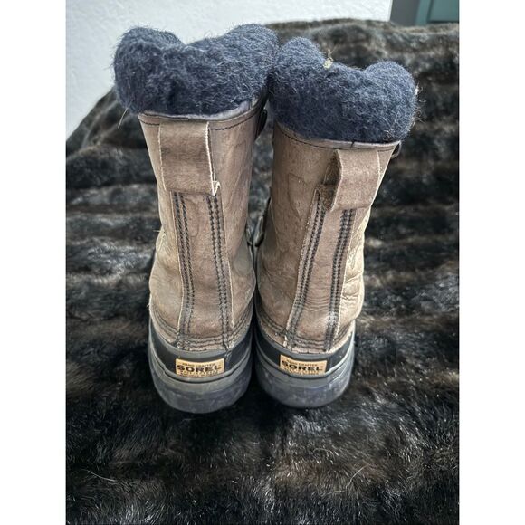 SOREL Caribou fleece-trimmed nubuck and rubber snow boots Sz 11